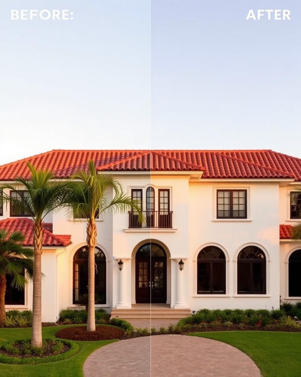 Before and after exterior painting